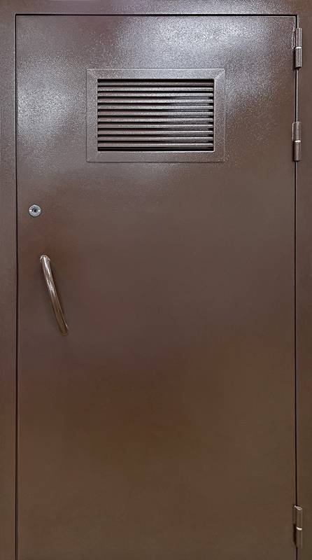 Однопольная техническая дверь с вентиляционной решеткой Однопольная техническая дверь с вентиляционной решеткой