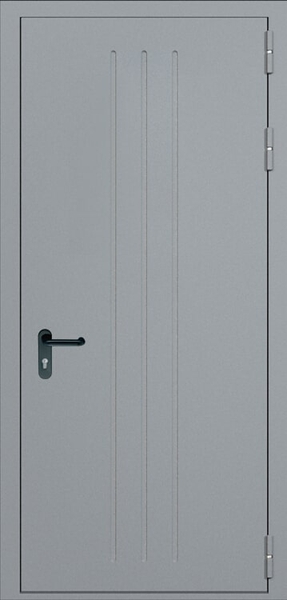 Внешняя сторона Однопольная глухая противопожарная дверь ei60 с выдавленным рисунком (29)