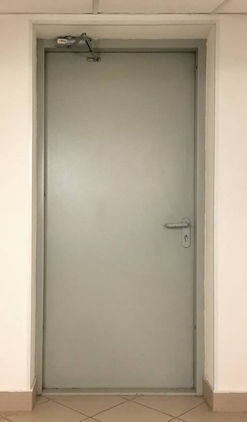 Огнестойкая одноольная дверь с доводчиком